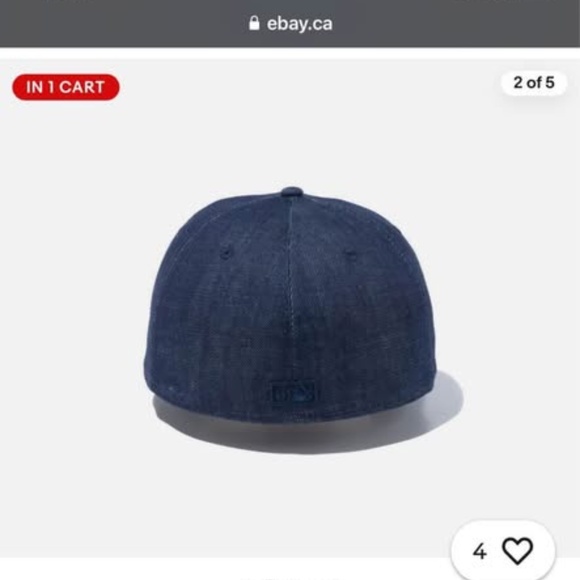 BRAND NEW New Era 59FIFTY Fitted Hat New York Yankees Indigo Denim x Navy MLB - Picture 4 of 5